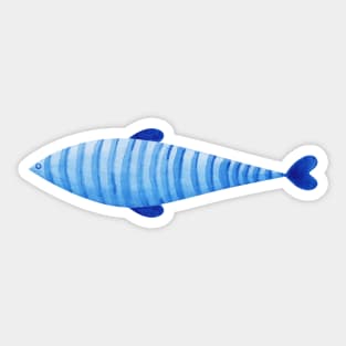 Blue watercolor fish Sticker